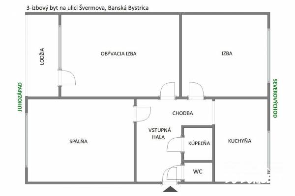 PREDANÉ - 3-izbový byt po kompletnej rekonštrukcii na ulici Švermova, Banská Bystrica